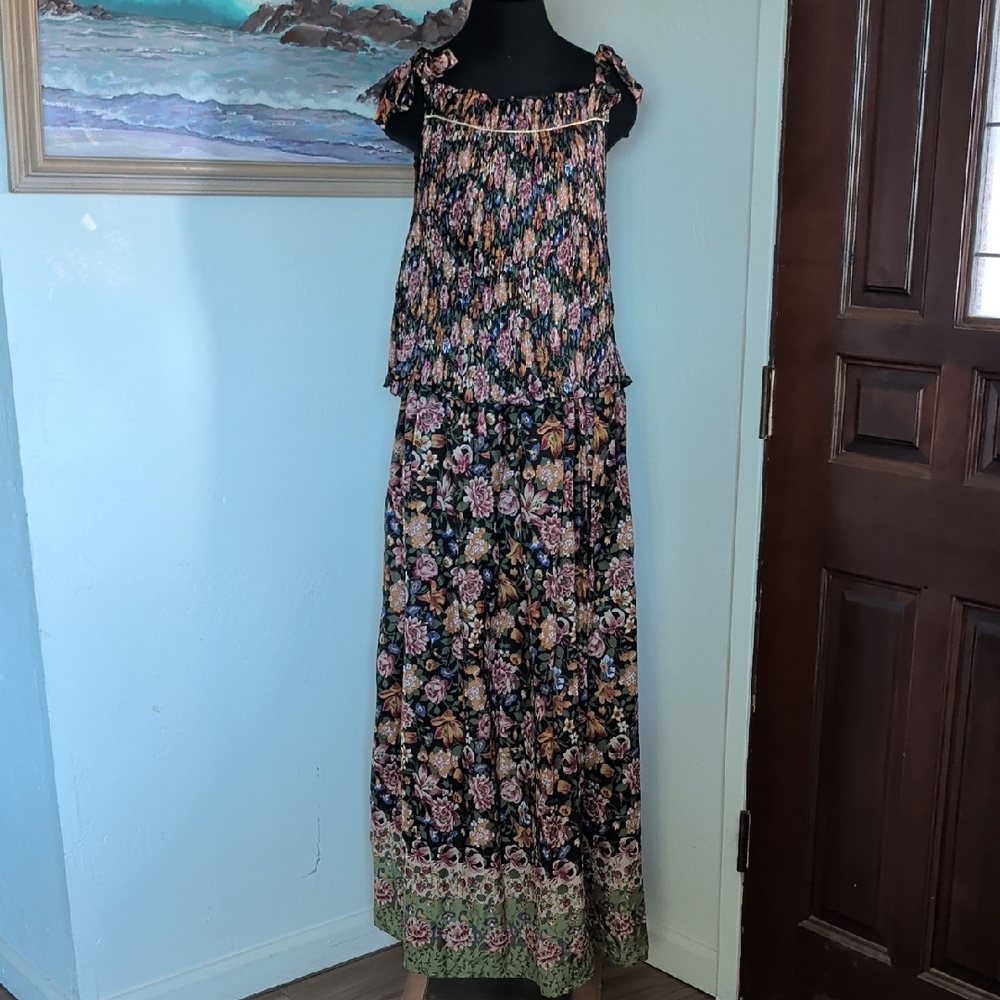 Vintage Jean Varon Floral Maxi Dress